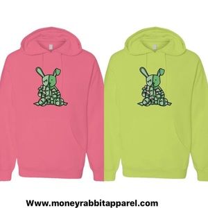 Moneyrabbit highlighter color hoodies
